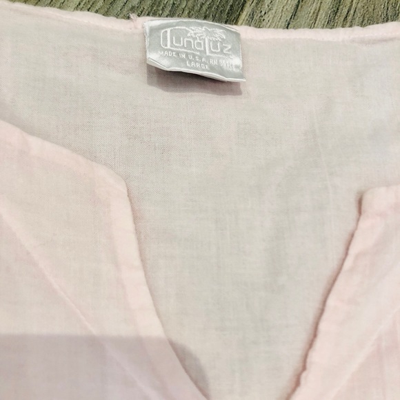 Luna Luz Petal Pink Tunic Top- Handkerchief Hem - Picture 4 of 7